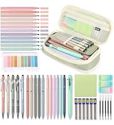 56PCS Aesthetic School Supplies with Large Cute Pencil Case, Ballpoint Pens with Stylus Tip, High...