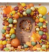 Fall Balloon Garland Arch Kit, Thanksgiving Balloons with Pumpkin Balloon | 134 PCS Fall Balloons...