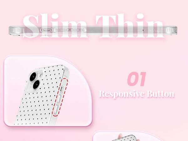 QLTYPRI Cute Polka Dot Shockproof Phone Case