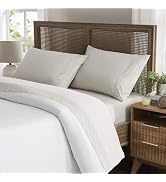 Weenmee Soft Microfiber Diamond Lace Embroidery 4 Piece Sheet Set - Beige/Queen