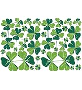 St. Patrick's Day Decoration Decals, Shamrock Border Window Clings, 4 Leaf Clover Stickers, Large...