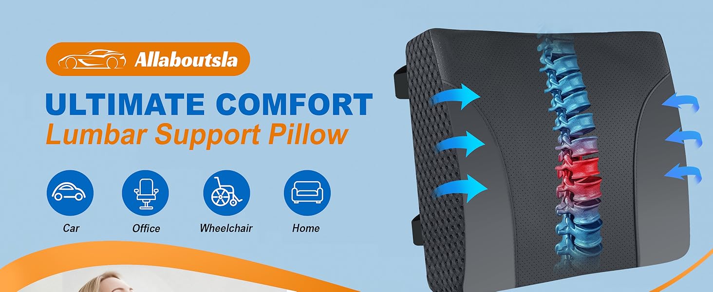 For car and office use, this car lumbar support for driving seat improves comfort and posture.