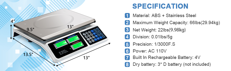 Digital Commercial Food Meat Weighting Scale