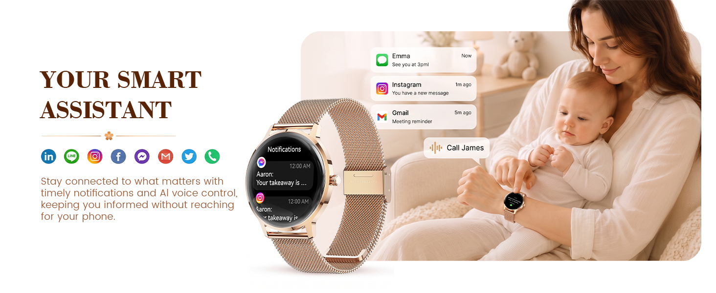 Stay connected to what matters with timely notifications and Al voice control.