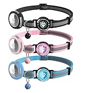 ilFindYou Waterproof Airtag Cat Collar Breakaway, Reflective Cat Collars with Apple Airtag Holder...