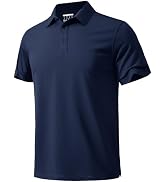 MAGNIVIT Men's Polo Shirt Short Sleeve 3 Button Cotton Pique Casual T-Shirts Moisture Wicking Per...