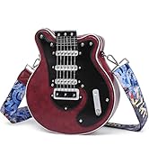 SURPRISE PIE Trendy Guitar Shaped Medium Vegan Leather Crossbody Bag Purse