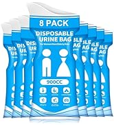 GREATCITI Disposable Urine Bag, Pee Bags for Travel for Women/Men, 900ML Emergency Portable Pee B...