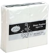 Premium White Napkins, 1/8 Fold Dinner Napkin, Value Pack 100 Count