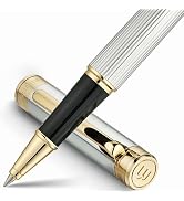 BEILUNER Lighthouse series Rollerball pen, Silver Chrome pen body, exquisite vertical lines, Schn...