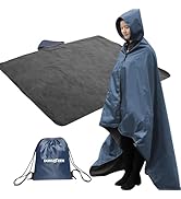 DUKUSEEK Hooded Camping Blanket, Waterproof Windproof Stadium Blankets, Large (79x59) for Outdoor...