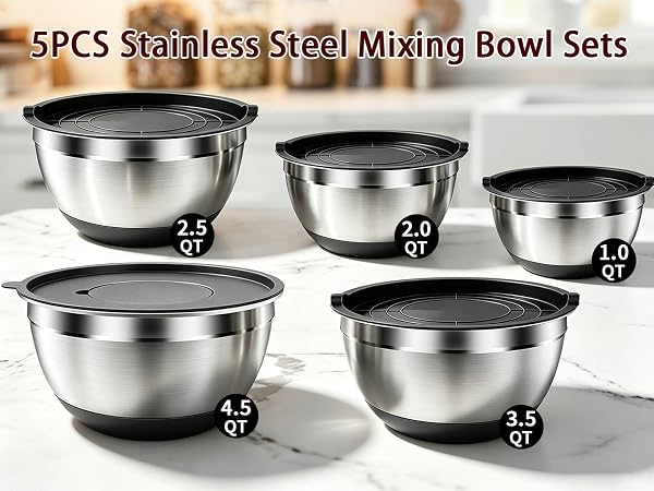stainless steel mixing bowl set
