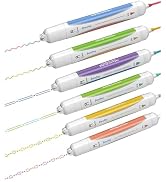 Set of colorful dental tools or instruments. Elongated handles in various colors with bent wire ends, possibly for orthodontic use.