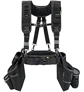 MELOTOUGH Professional Tool Belt with Suspenders Carpenter Tool Belt Combo Organizer Tools Pouch ...