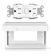 ELEGRP Horizontal Outdoor GFCI Outlet with Cover, Weather Resistant GFCI Receptacle and Wall Plat...