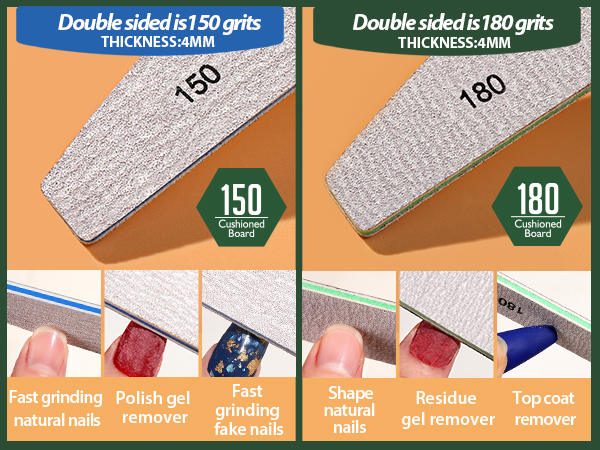 150 and 180 grits nail file
