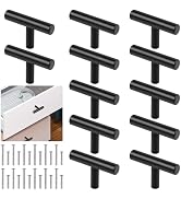 Romeda 12 Pack Black Cabinet Knobs, 2in Single Hole Cabinet Hardware with Screws 1in & 1.5in, Dra...