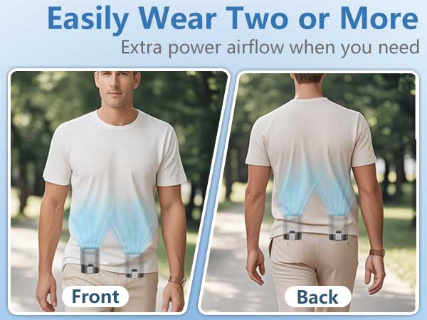 Waistband Body Belt Fans that Blow Cold Air Hands Free Wearable Cool Clip Fan Under Shirt
