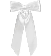WantGor Long Tail Bow Hair Clips, Hair Ribbon Bows Satin Bowknot Clip Large Hair Barrettes Cute P...