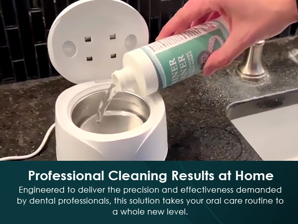retainer cleaner ultrasonic cleaning solution machines dentures mouthguard aligners night guard