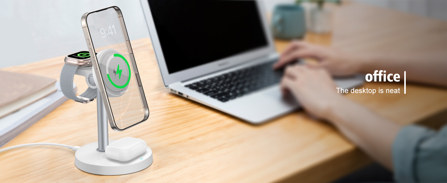 magnetic charger charging station wireless iphone 3 in 1 magsafe phone watch fast airpods mag-safe