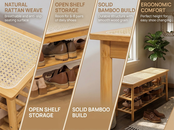 bamboo shoe bench