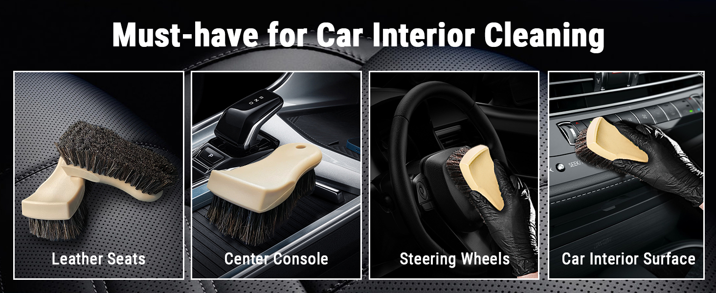 leather brush horse hair brush leather cleaning brush leather brush car detailing car seat brush