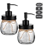 Amolliar 10 OZ Mason Jar Liquid Soap Dispenser, Stainless Steel Pump & Lid, Cute Farmhouse Decor ...