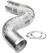 YIJUHOU 4 Inch 5 Feet Dryer Vent Hose, Non-Insulated Aluminum Foil Ducting for Clothes Dryer, Gro...