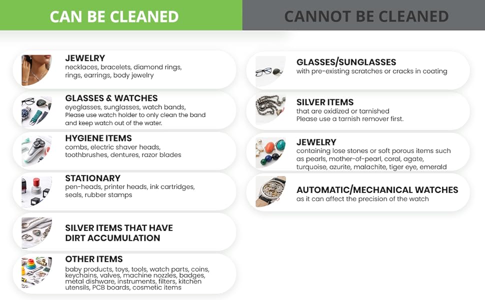 VisiClean Ultrasonic Jewelry Cleaner Uses