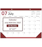 COMIX Desk Calendar 2026-2027, 17" x 12" Monthly Desktop Planner Pad with Frosted Cover, 18 Month...