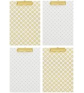 Blu Monaco Decorative Clipboard - Set of 4 Clipboards with Light Cream Patterns