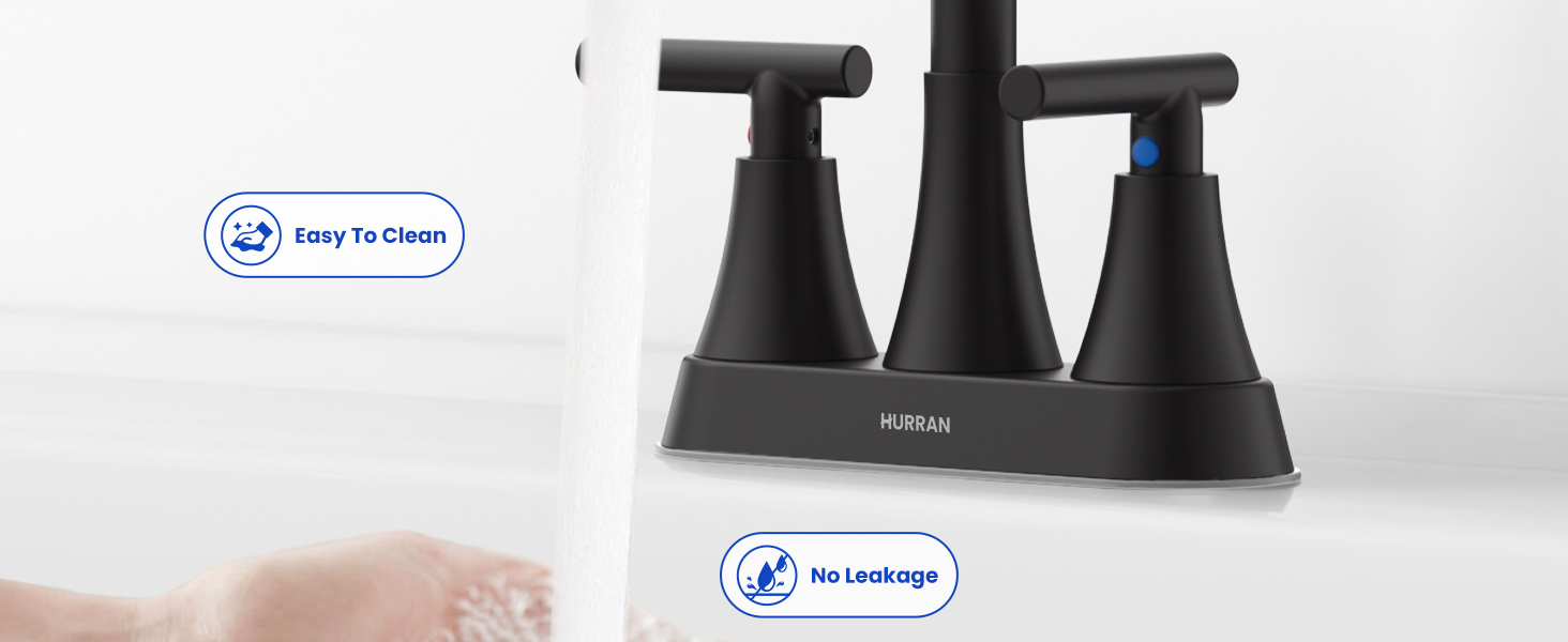 Matte Black Bathroom Sink Faucet Bathroom Faucets for Sink 3 Hole Faucet for Bathroom Sink Vanity RV