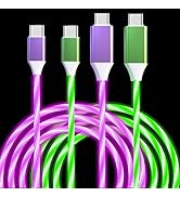 2 Pack Light up USB C to USB C Cable Fast Charging Cable LED Type C Charger Cord for iPhone 15 Se...