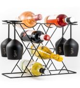 iron wine rack and glass holder