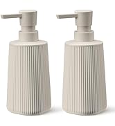 zuxzmj Beige 2 Pack Hand Soap Dispensers with No Rust Pump for Bathroom and Kitchen Countertops R...