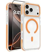 Vearstie Clear Anti-Yellowing Case for iPhone 17 Pro Max, Magnetic Charging | 10FT Drop Tested, S...