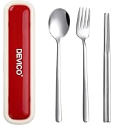 Utensils for Lunch Box, DEVICO Travel Silverware Set with Case, Portable Camping Cutlery, 18/8 St...
