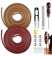 2 PCS Treadle Sewing Machine Belt, 72 Inch 3/16" Replacement Leather Belt Treadle Belts with Hook...