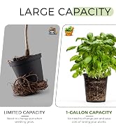 GroTheory 100 Pack 1 Gallon Nursery Pots, 6.7 Inch Plastic Pots for Plants, Plastic Flower Pots, ...