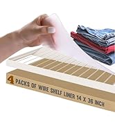 Performore 4 Pack of Shelf Liner Measure 11.75x47 Inch which Fits 12x48 Inch Wire Shelf and Close...