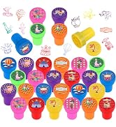 Hxezoc 24 Pieces Circus Print Stamp, Mini Carnival Stamps Colorful Self Inking Party Favors Assor...