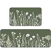 BSFHH Set of 2 Kitchen Rugs - 17"x47"+17"x30" Kitchen Mats for Floor Washable Non Slip Front Door...