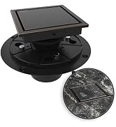 WEBANG 4 Inch Shower Square Drain Bronze Floor Drain with Flange Reversible 2-in-1 Cover Tile Ins...