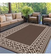 GENIMO Outdoor Rug Waterproof for Patio Decor, 5'x8' Reversible Plastic Straw Rug Carpet, Camping...