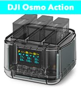 SYMIK Battery Charger for DJI Osmo Action 5 Pro/Action 4/3, 24W OLED Screen Intelligent Charger T...