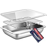 WAGENSTEIGER Stainless Steel Food Prep Container Set with Rack & Transparent Lid, Catering Pans, ...