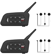 MIMIRACLE V4 Plus Motorcycle Helmet Bluetooth Intercom Headset, Up to 4 Riders 1500M IP65 Waterpr...