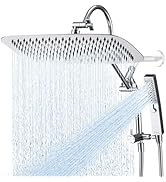 G-Promise All Metal 16 Inch Shower Head with Massage Mode Handheld, Rain Shower Head with Handhel...
