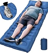 Sleeping Pad, 6 Inch Sleeping Mat Camping Self Inflating Sleeping Pad for Camping with Pillow Bui...